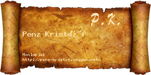 Penz Kristóf névjegykártya